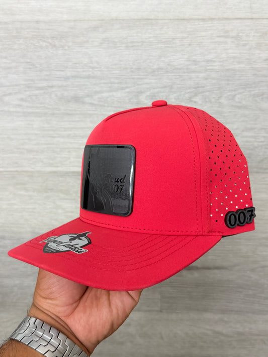 Premium Red Stud007 Cap with blacked out emblem