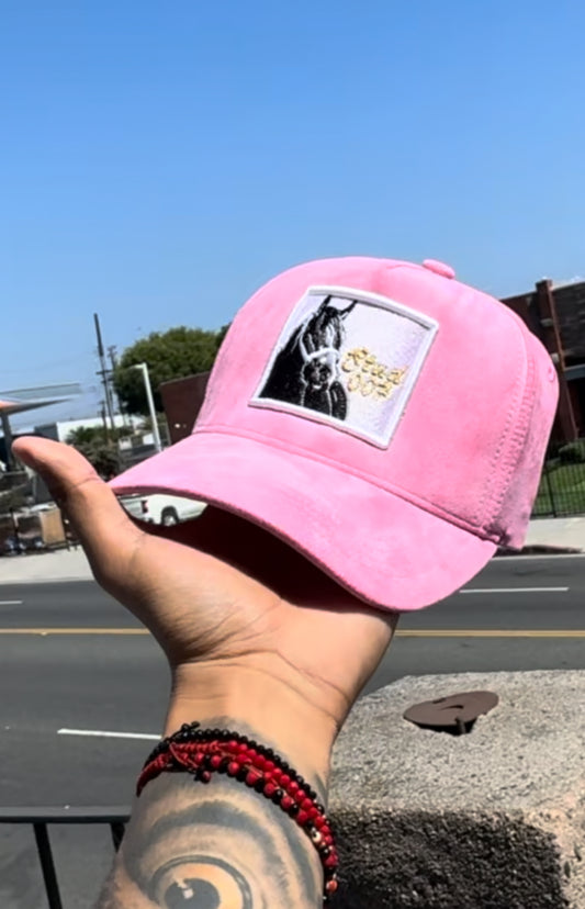 Pink Suede Trucker cap